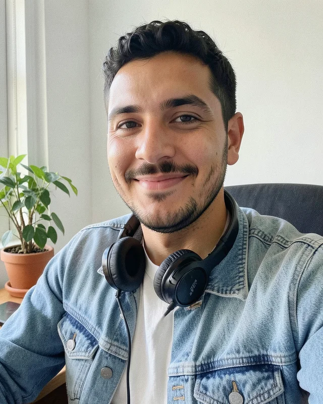 Mateo, marketing ops manager, at his desk